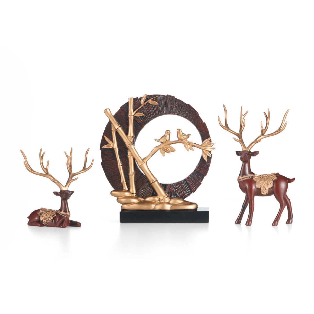 Wellbeing Whispers – Bamboo &amp; Deer Cosmic Harmony Statue